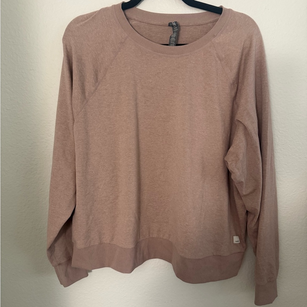 Vuori halo crewneck performance driftwood heather pink
